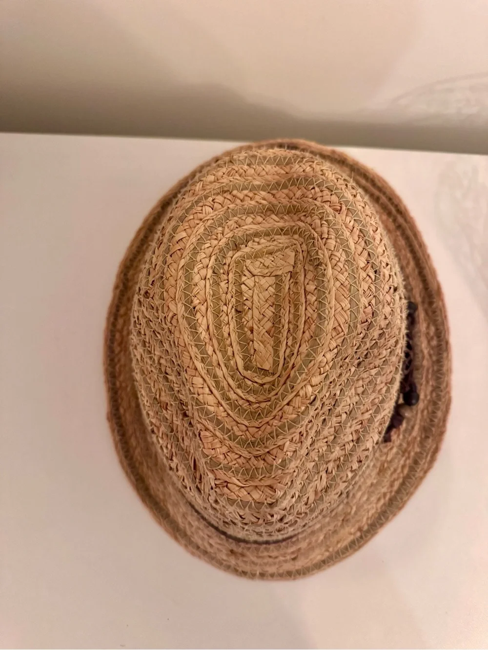 Vintage Scala Pronto Natural Fedora with Wooden Accent